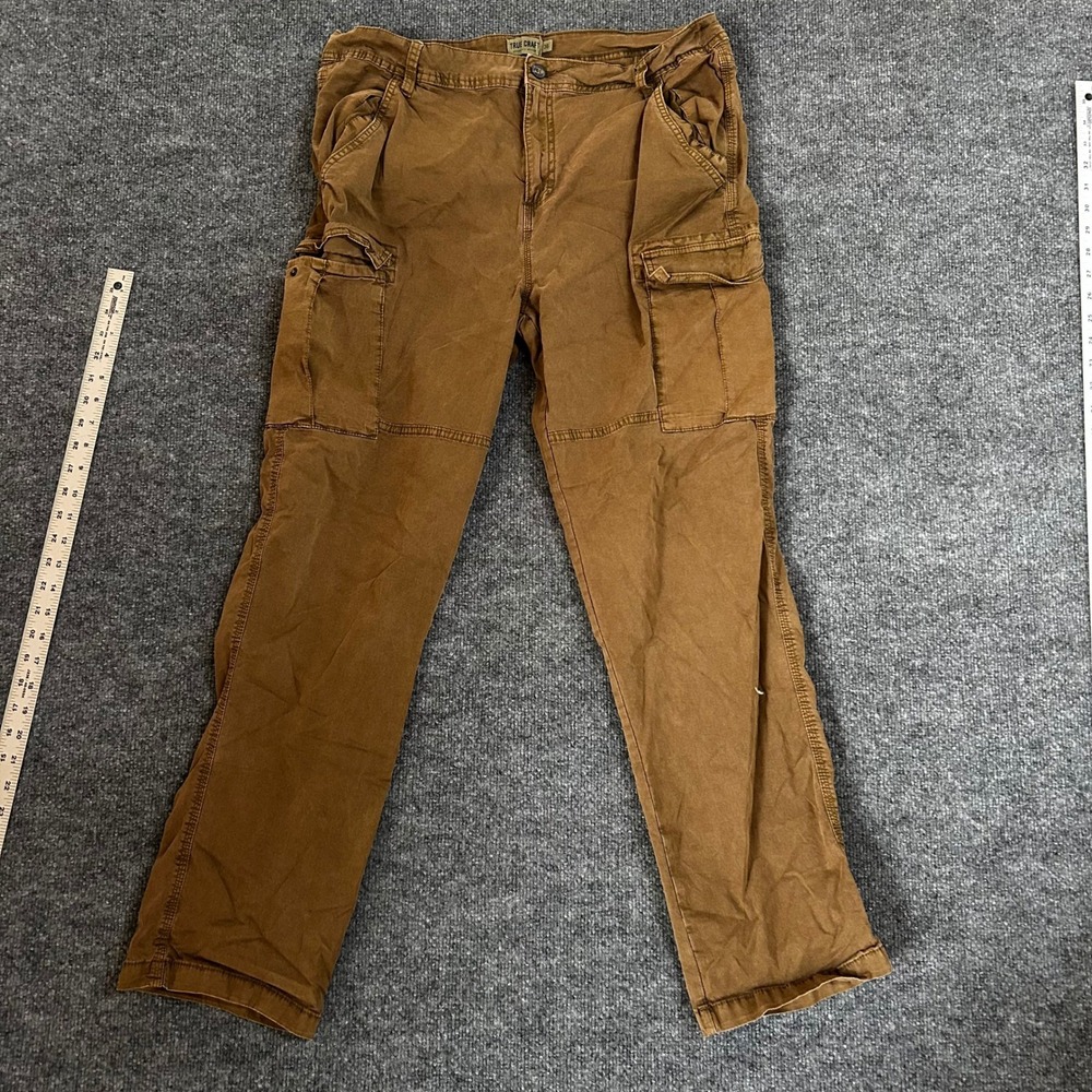 True Craft Cargo Pants Mens Size 36 Straight Leg Utility Multi Pocket Casual